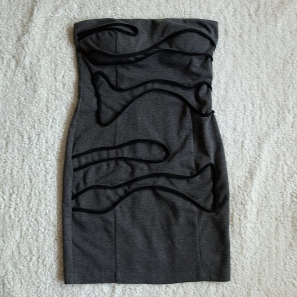 Ark & Co Grey Strapless Dress - Picture 1 of 5